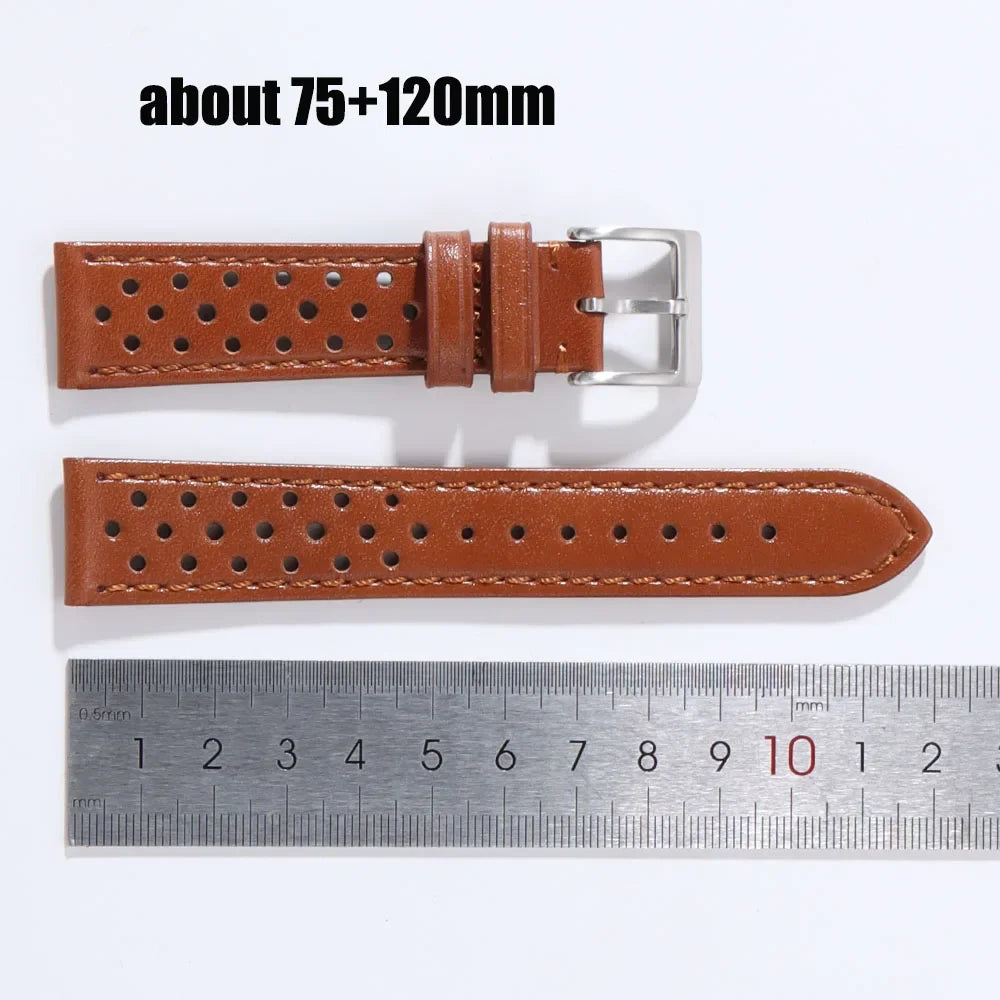 Genuine Cowhide Strap for Samsung Galaxy Watch 6 5 4 Soft Breathable Retro Wristband for Seiko 20mm 22mm 18mm Bracelet Accessory