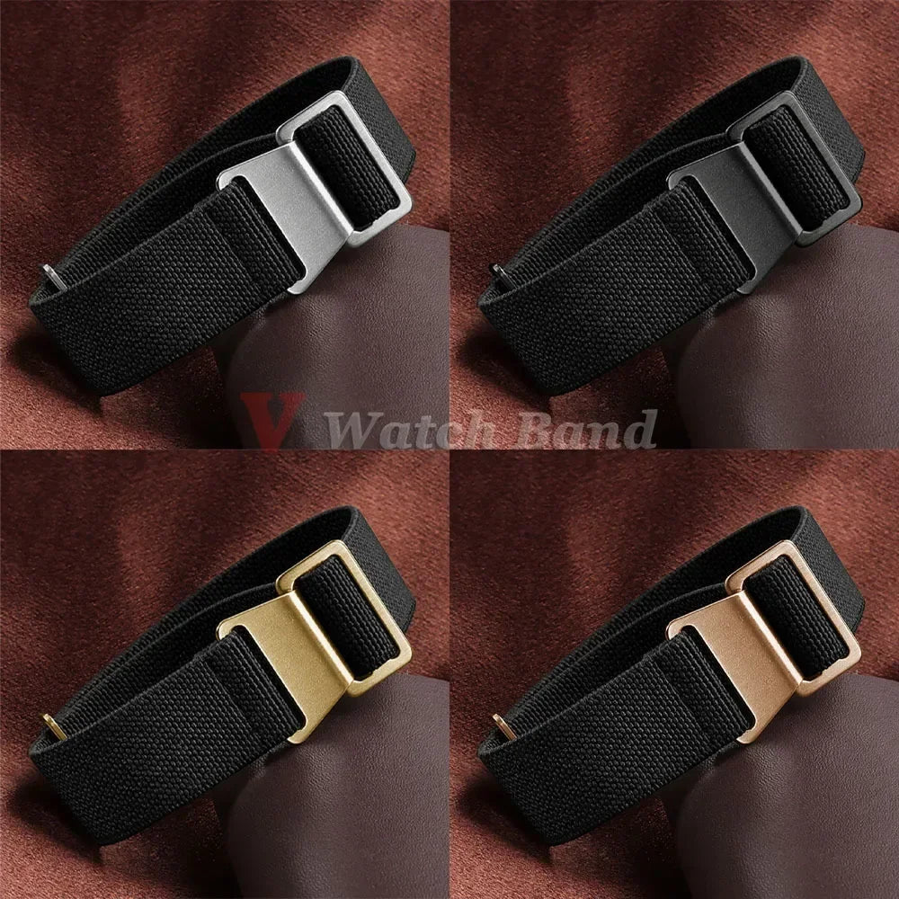 18mm 20mm 22mm Nylon Watchbands 60s French Troops Parachute Bag Elastic Bracelet Man's Universal  Military Seatbelt Reloj Strap