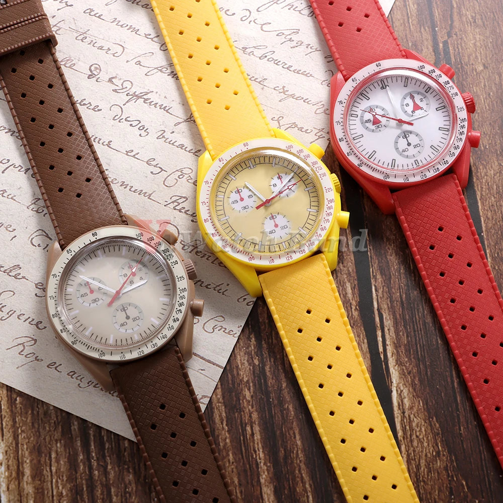 Premium Grade Tropical Rubber Watch Strap 20mm 22mm for Seiko SRP7J1 Watch Bands Diving Waterproof Strap Flat Universal Bands