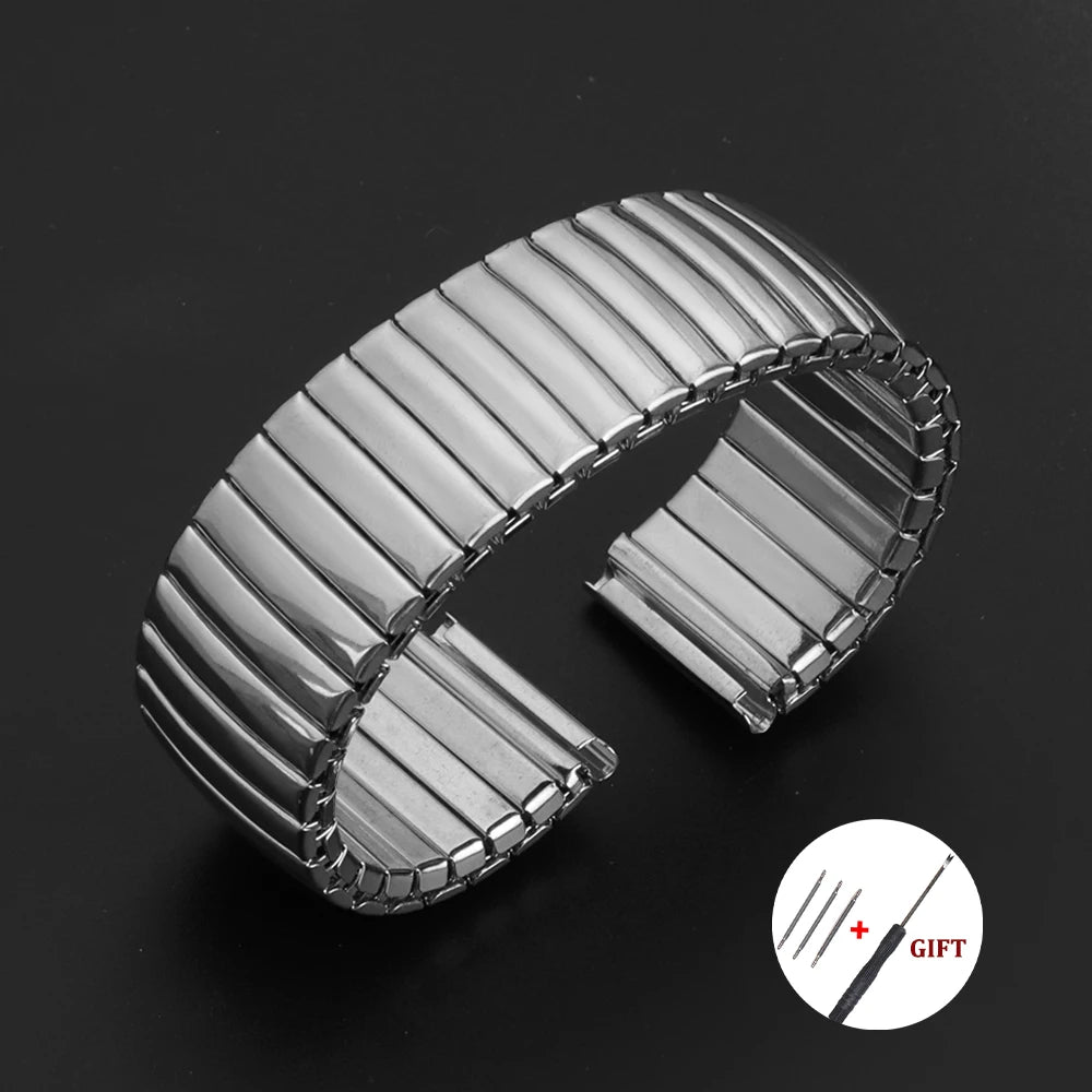 12/14/16/18/20/22mm Metal Expansion Bracelet for Xiaomi for Huawei for Samsung Galaxy Watch Band Stainless Steel Elastic Straps