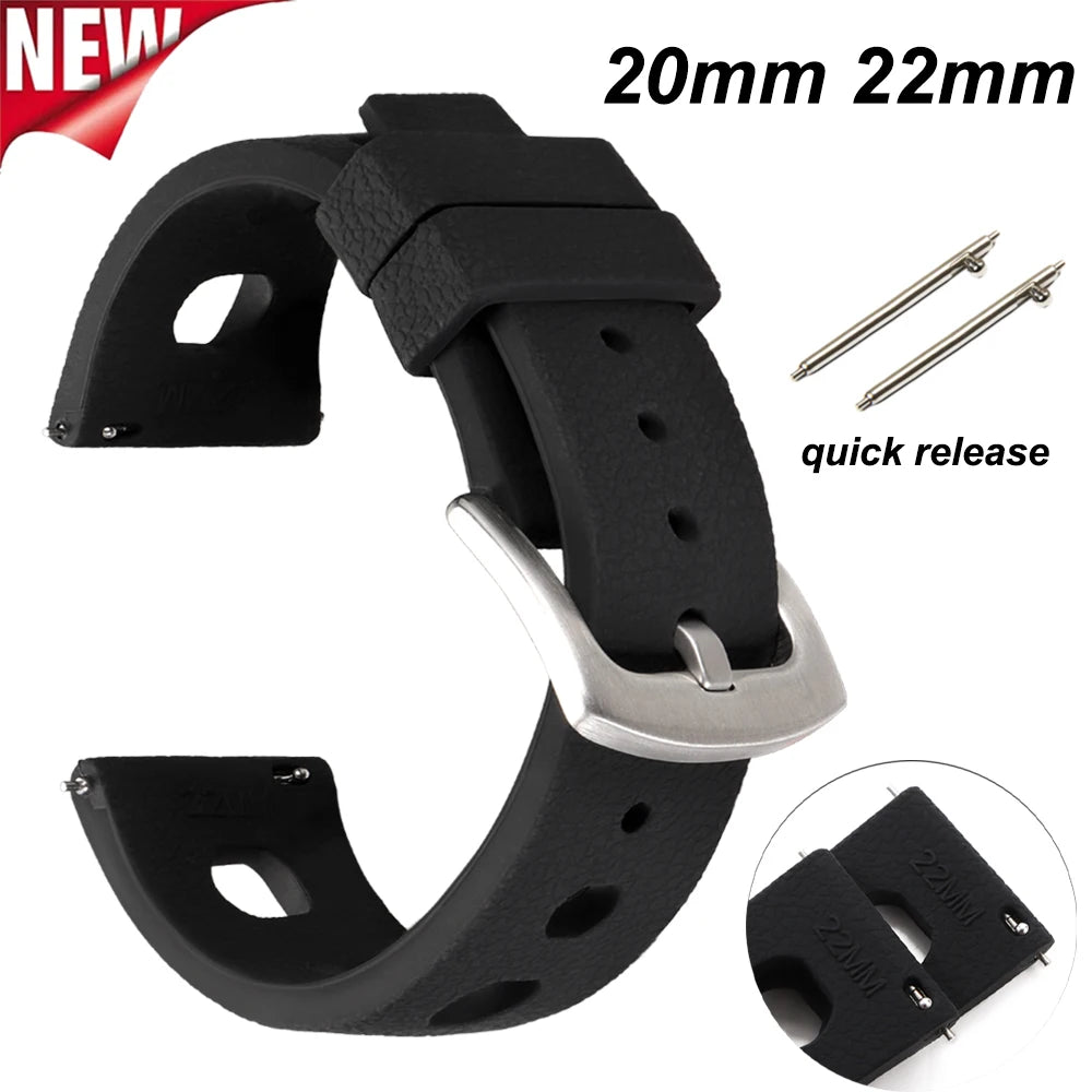 Rubber Automatic Mechanical Strap 20mm 22mm Replacement for Seiko Watch Bands for Oris Wrist Bracelets Dive Watches Strap