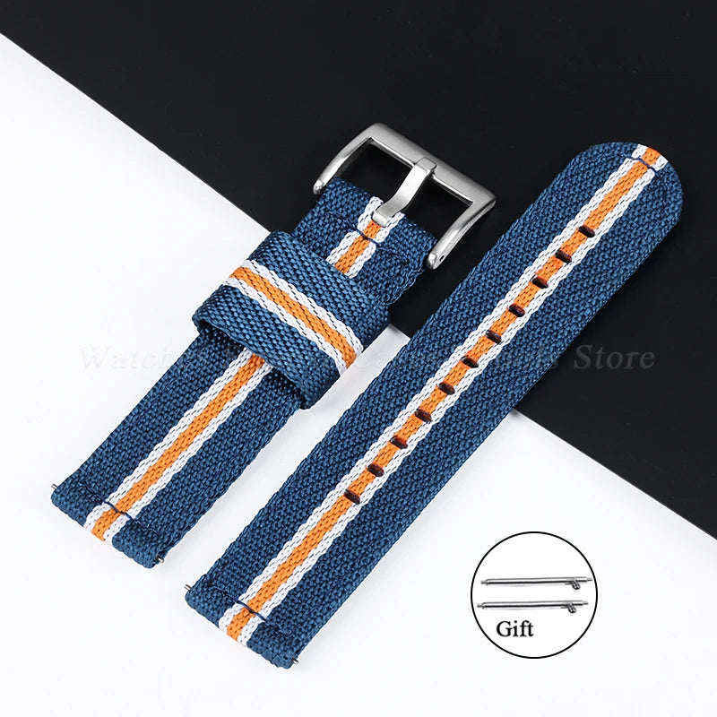 20mm 22mm Nylon Watch Strap Thicken Watchband Fabric for Military Wristband for Tudor for Seiko Canvas Replacement Watch Straps