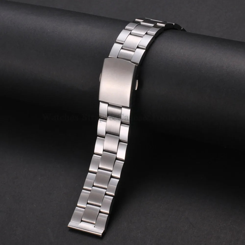 Stainless Steel Watch Strap Folding Buckle Silver Gold Women Men Bracelet 18mm 20mm 22mm for Huawei Watch Gt3/Gt4 46mm Wristband
