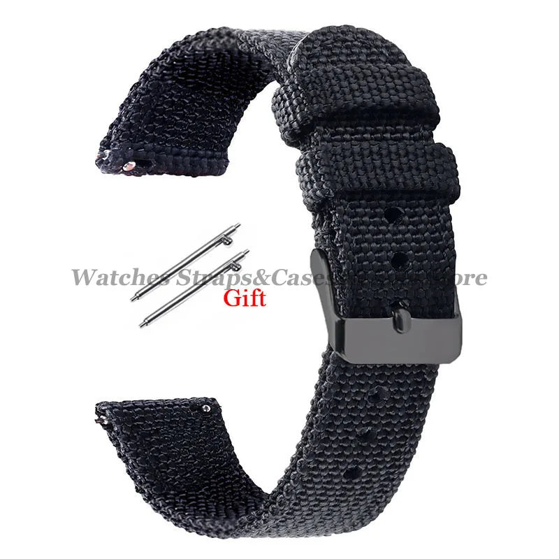 18mm 20mm 22mm 24mm Nylon Canvas Watchband Woven Soft Universal Bracelet for Seiko for Huawei Watch Men Women Quick Release Band