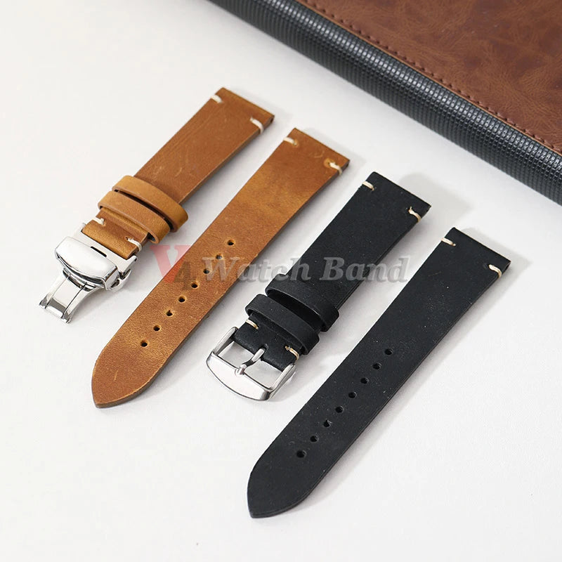 Calfskin Leather Bracelet for Omega for Seiko Watch Band Brown 18 20 21 22 24mm Wrist Strap for Casio for Rolex Watch Accessory