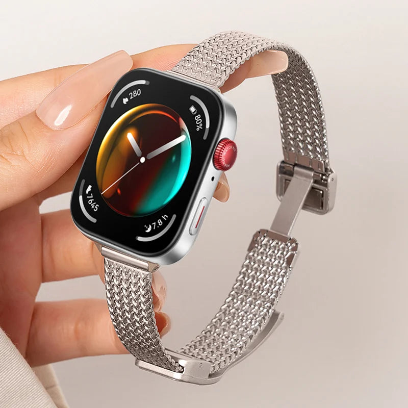 Stainless Steel Magnetic Band For Huawei Watch Fit 3 Strap Women Slim Bracelet For Huawei Fit 3 Metal Replaceable Watchband