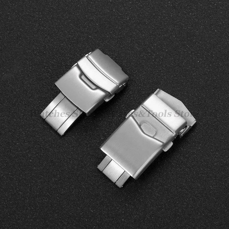 Stainless Steel Watchband Buckle for Seiko Watch Clasp 18mm/20mm/22mm/24mm Soild Button for Citizen Diver Clasp WatchAccessories
