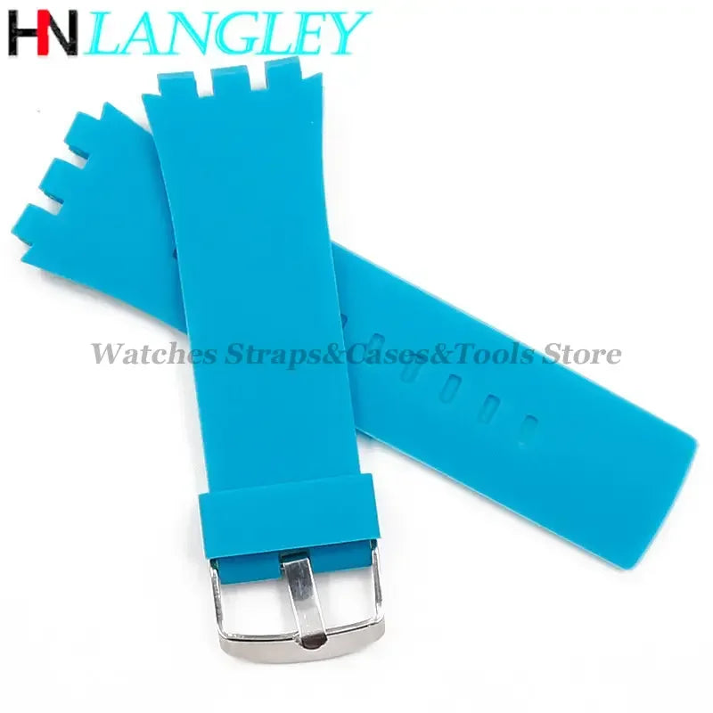 Rubber Watch Strap for SWATCH for TOUCH SURB100 SURW100 Silicone Watchbands 22mm Men Women Sports Bracelet Watch Accessories