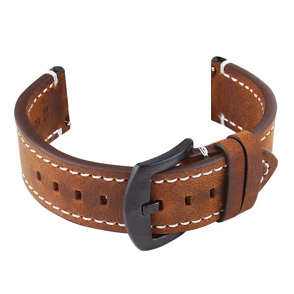 Watchband 18mm 19mm 20mm 21mm 22mm 24mm Wrist Belt for Huawei 42mm 46mm Black Yellow Brown Strap for Samsung Galaxy
