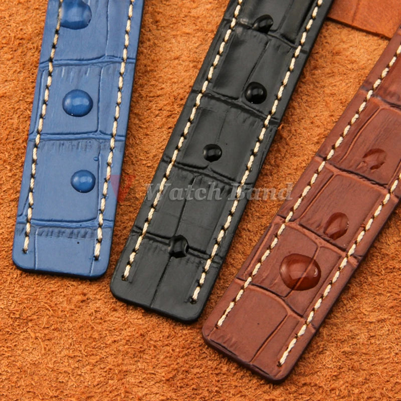 22mm 24mm Cowhide Watch Strap for Breitling Strap Waterproof Bracelet for Breitling MenWomen Wristband Genuine Leather Watchband