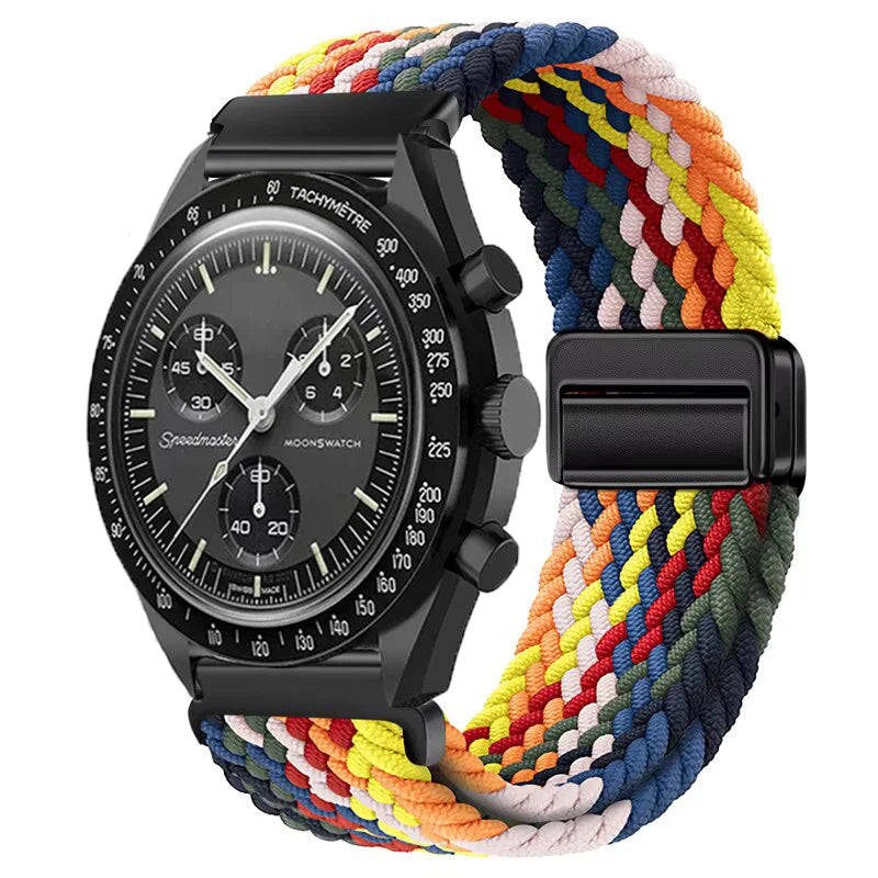 Nylon Loop Strap For Omega X Joint MoonSwatch Magnetic Weave Bracelet 20mm For Amazfit Active 2 GTR 42mm Samsung Gear S2 Classic
