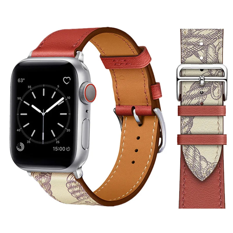 Vintage Leather Strap For Apple watch band 44mm 49mm 45mm 42mm 46mm 40mm correa bracelet iWatch series 7 8 6 SE ultra Watchband
