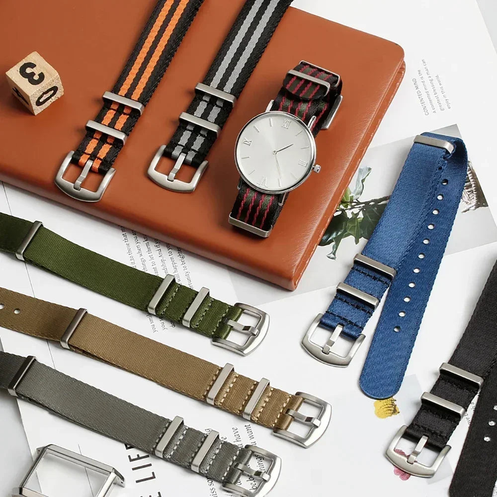 High Density Nylon Strap for Omega Seamaster 007 20mm 22mm Soft Nylon Bracelet for Seiko Military Watchband for Samsung Galaxy