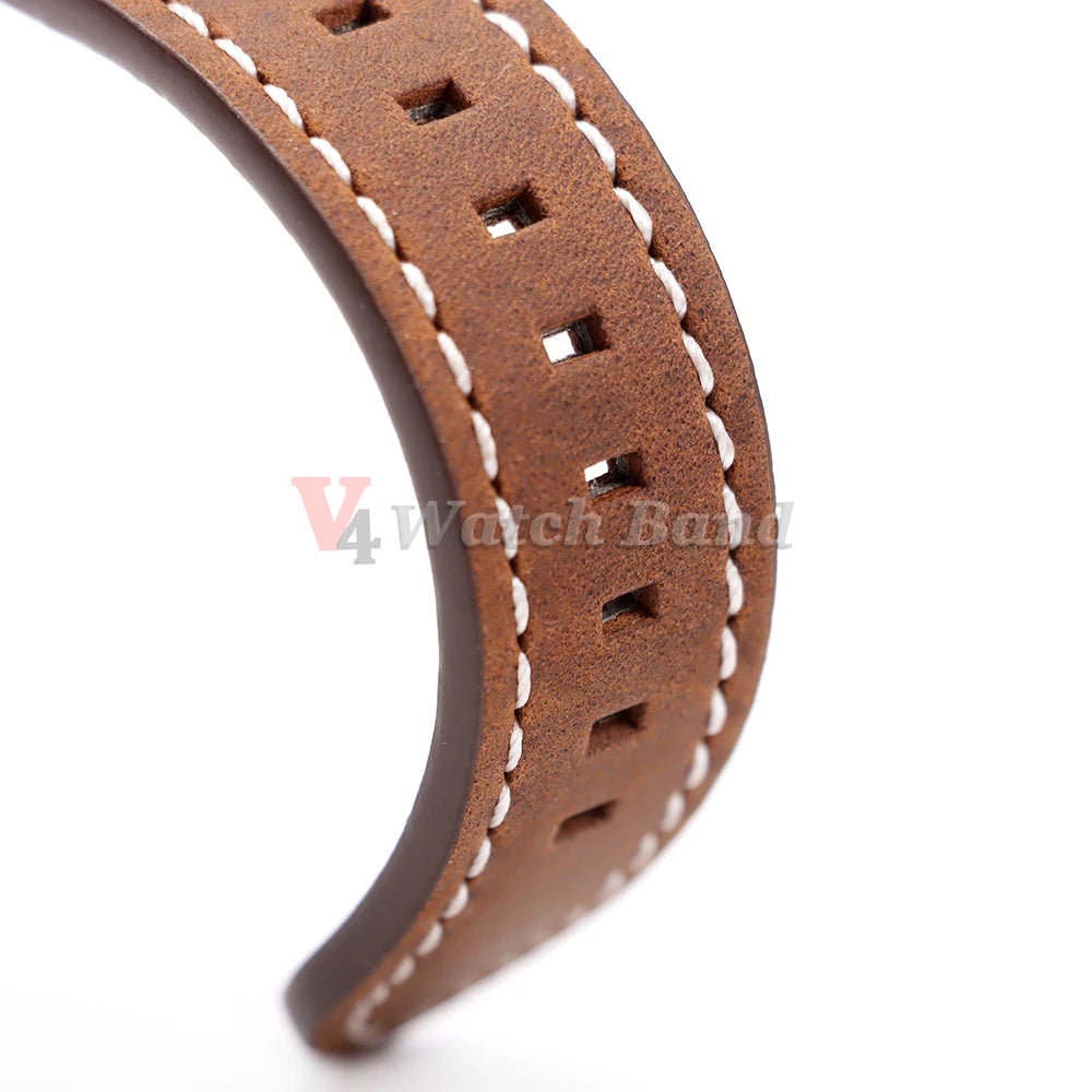 Genuine Cowhide Leather Strap for Samsung Galaxy Watch 8 7 6 5 4 3 Soft Breathable Retro Wristband 18mm 19mm 20mm 21mm 22mm 24mm