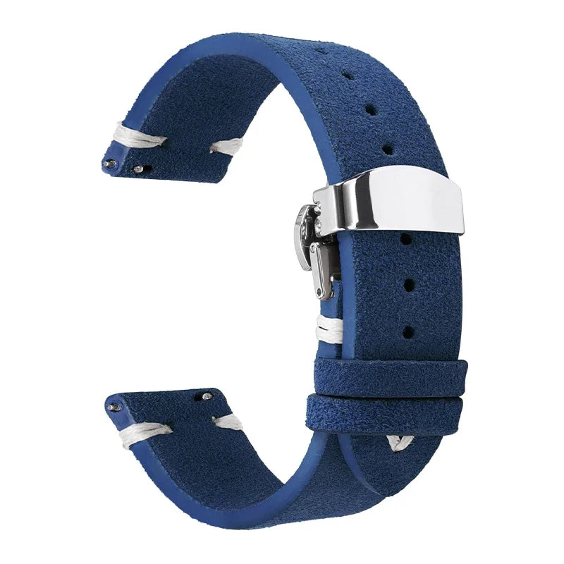 High Quality Suede Leather Strap for Seiko Watchband for Omega 18/20/22mm Band with Butterfly Buckle Wrist Bracelet Accessories