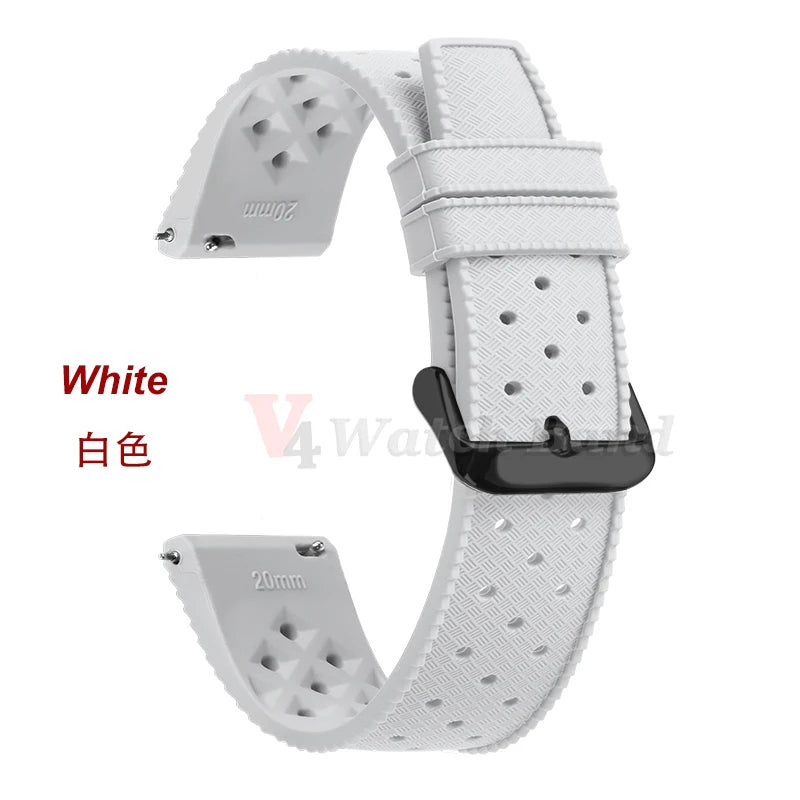 Premium Grade Tropical Rubber Watchband Strap 18mm 20mm 22mm  for Seiko SRP7J1 Watch Bands for Omega for Rolex Diving Waterproof