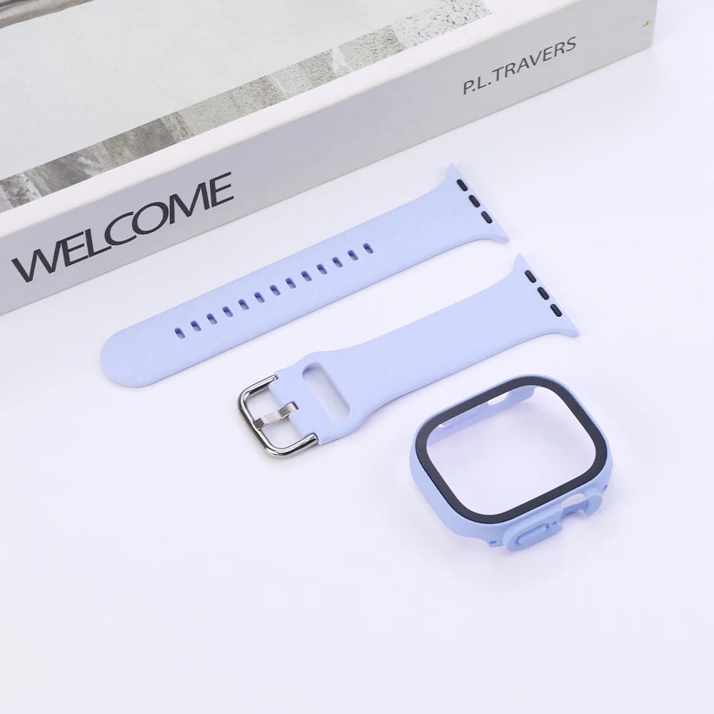 PC Cover Band For Apple Watch Series 10 42 46mm Ultra 49mm Strap Protector Case Smartwatch Accessory For Iwatch 9 8 41 44 45mm