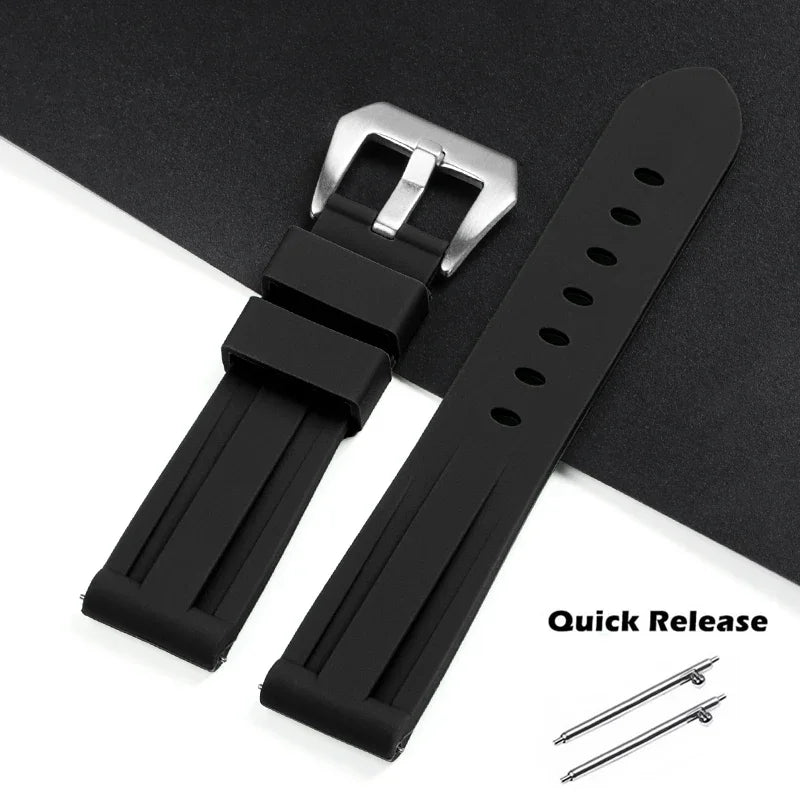 20 22mm 24mm 26mm Strap for Panerai PAM Watch Band for Omega for Seiko Quick Release Silicone Wristband for Casio Sport Bracelet