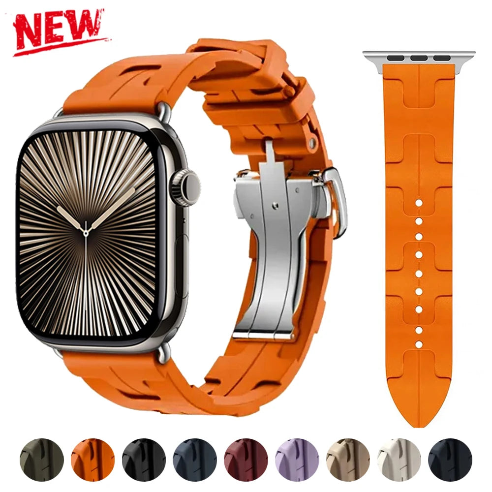 Kilim Single Tour Strap For Apple Watch 11 46 42mm Silicone Bracelet Band For Iwatch 10 9 8 se 49/45mm Sport Wristband Accessory