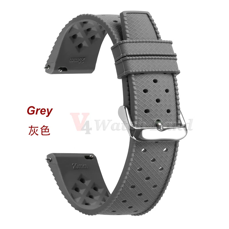 Premium Grade Tropical Rubber Watchband Strap 18mm 20mm 22mm  for Seiko SRP7J1 Watch Bands for Omega for Rolex Diving Waterproof