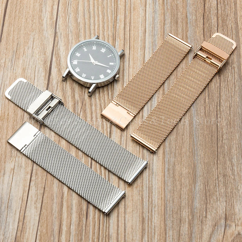 0.6mm Mesh Watch Band for DW for Omega Milanese Stainless Steel Strap Men Quick Release Bracelet 12/14/16/17/18/19/20/21/22/24mm