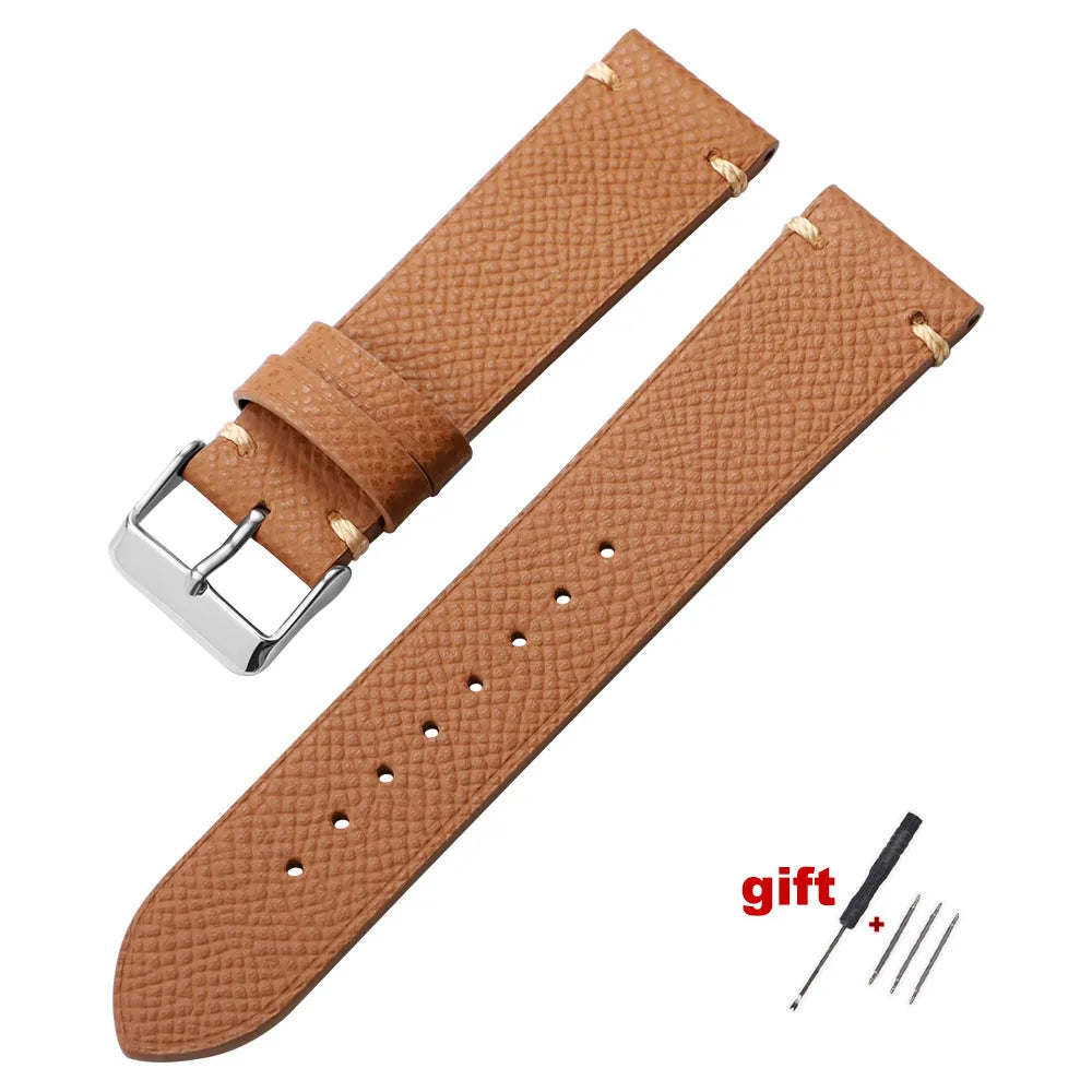 Cowhide Leather Watch Strap 18mm 19mm 20mm 22mm for Samsung Galaxy Watch 8/7/6/5/4 Vintage Brown Watchband for Rolex Bracelets