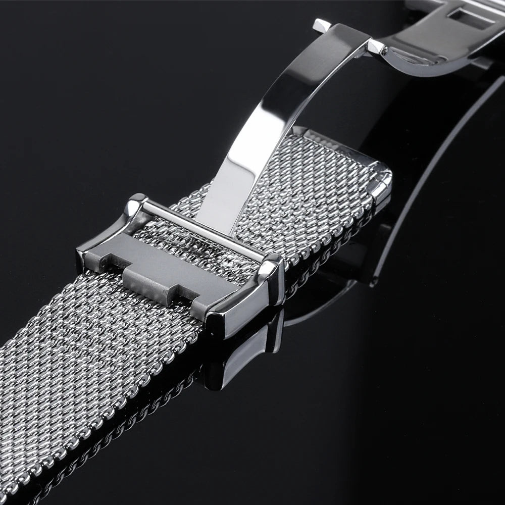 1.0mm Milanese Metal Band for IWC Bracelet for Seiko Mesh Watch Strap for DW 3mm Thickness  20mm 22mm Stainless Steel Wristband