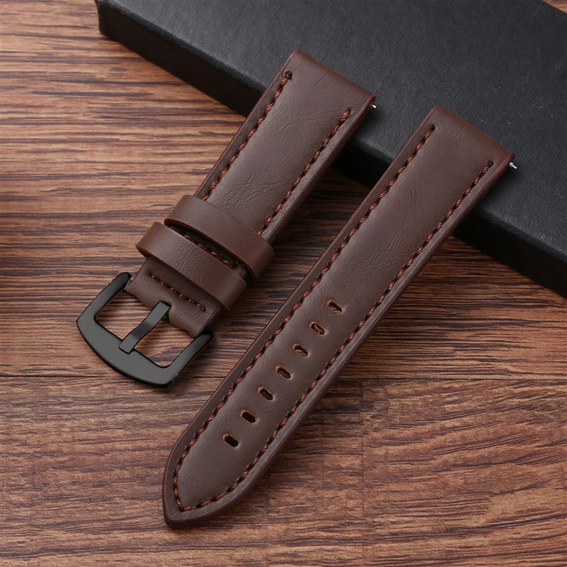 18mm 20mm 22mm 24mm Vintage PU Leather Strap Quick Release Universal Cowhide Watch Band Bracelet Sport Wristbelt Accessories