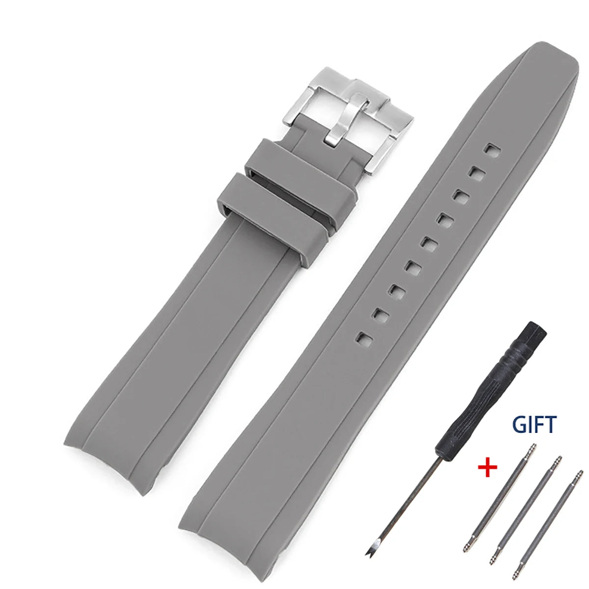 For Seiko ForCitizen Curved End Silicone Strap for Rolex Arc Rubber Watch Band for Swatch for Omega Joint Model Bracelet 20/22mm
