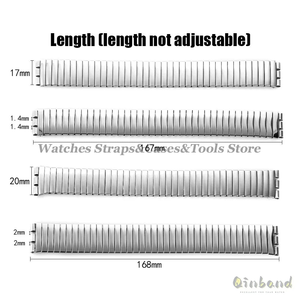 Elastic Metal Watch Band for Swatch Watch Strap 17mm 20mm Stretch Expansion Stainless Watch Strap Men Women Bracelet Accessories