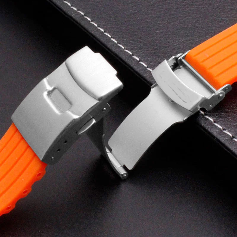 Watch Band For Seiko 18/20/22/24mm Tire Pattern Silicone Straps Rubber Universal Bracelet Quick Release Bracelet for Women Men