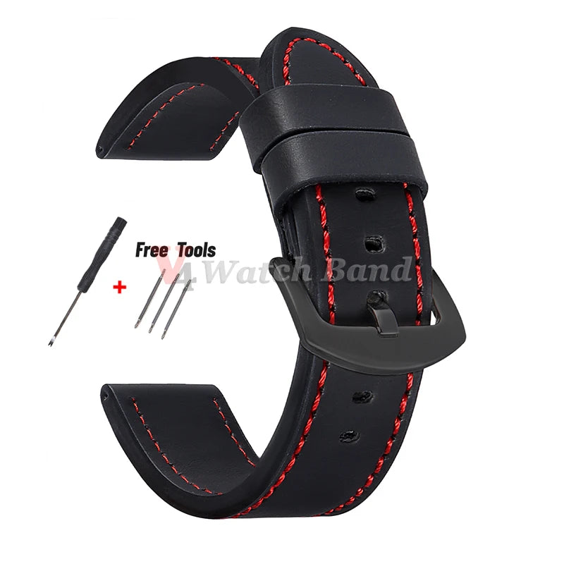 18mm 20mm 22mm 24mm Geniune Retro Calfskin Leather Watchband Sport Vintage Yellow Brown Wrist Strap for Samsung for Huawei