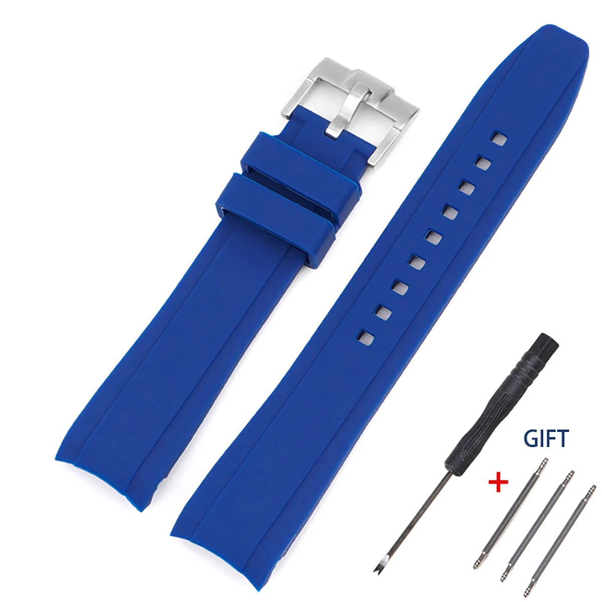 For Seiko ForCitizen Curved End Silicone Strap for Rolex Arc Rubber Watch Band for Swatch for Omega Joint Model Bracelet 20/22mm