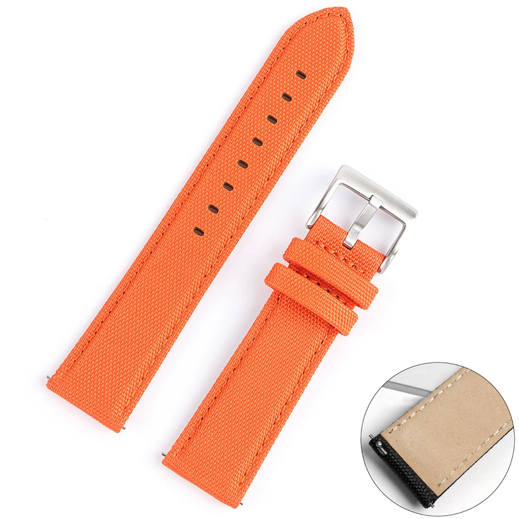 Nylon Leather Watch Strap for Seiko 22mm 20mm for Omega Belt for Casio Quick Release Watchband for Samsung Galaxy Watch 42/46mm