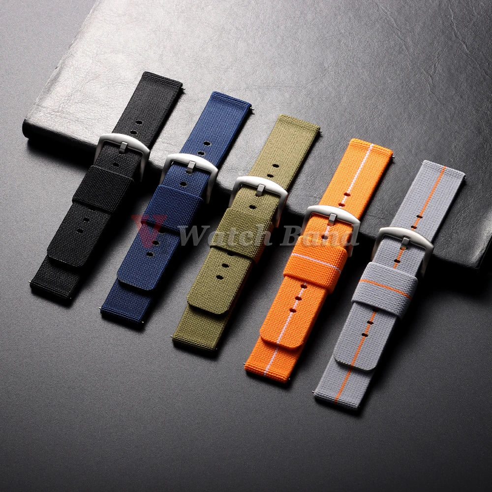 Elastic Strap Nylon Watch Band 20mm 22mm for Omega Army Woven for Seiko Wristband Quick Release Military Men's Sport Watch Band