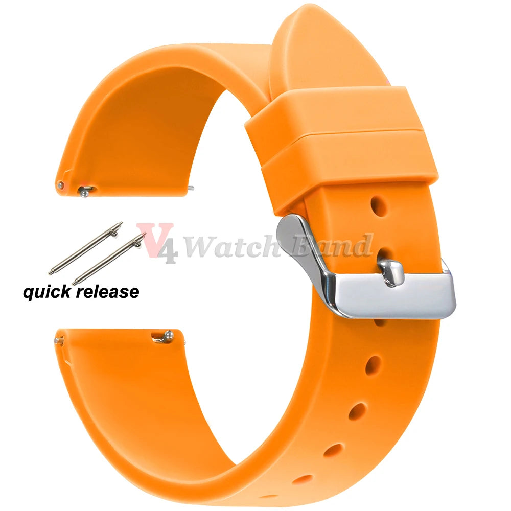 16mm 18mm 20mm 22mm Quick Release Silicone Strap for Samsung Galaxy Watch 3 4 5  for Huawei GT2/GT3 Smart Watch Bracelet