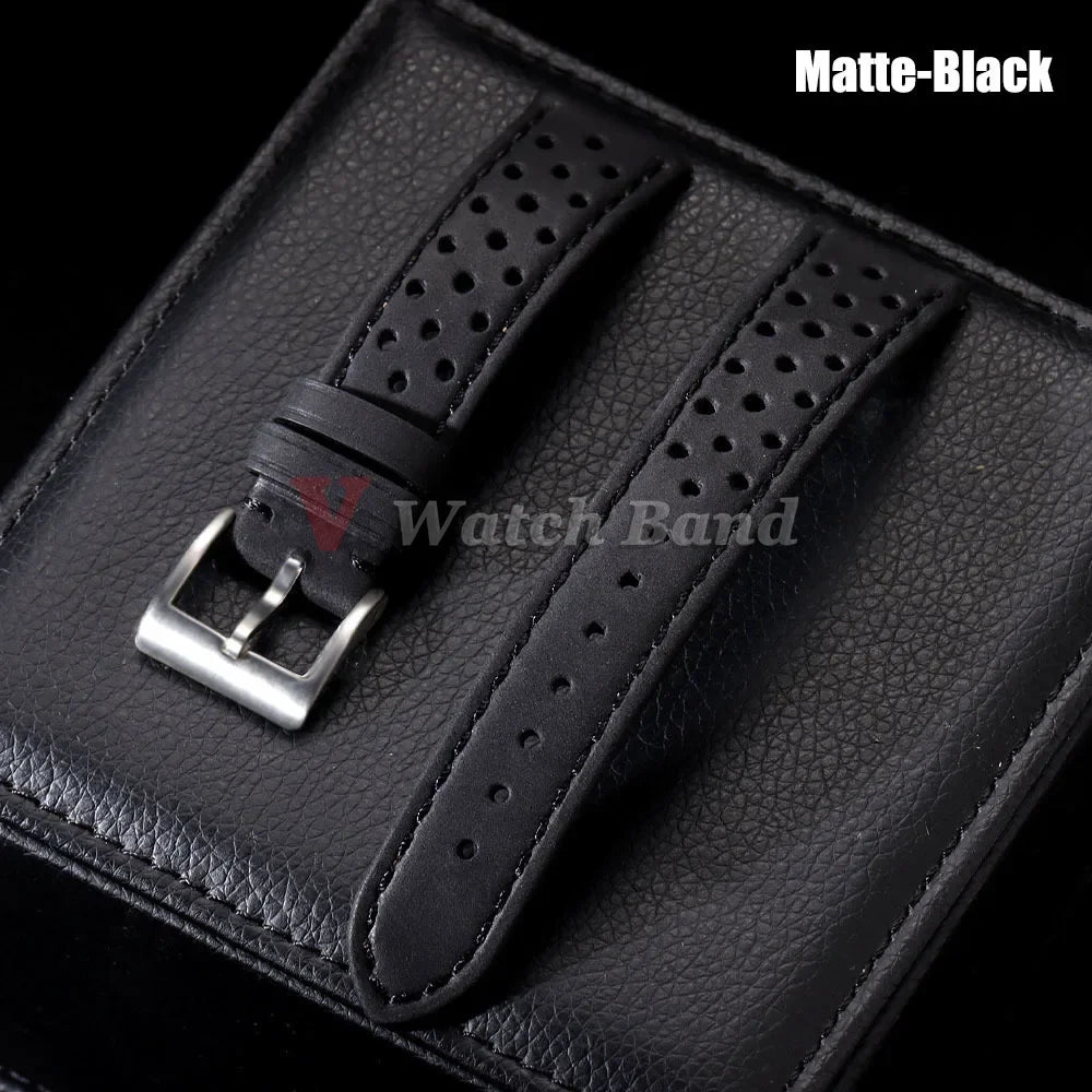 Genuine Cowhide Strap for Samsung Galaxy Watch 6 5 4 Soft Breathable Retro Wristband for Seiko 20mm 22mm 18mm Bracelet Accessory