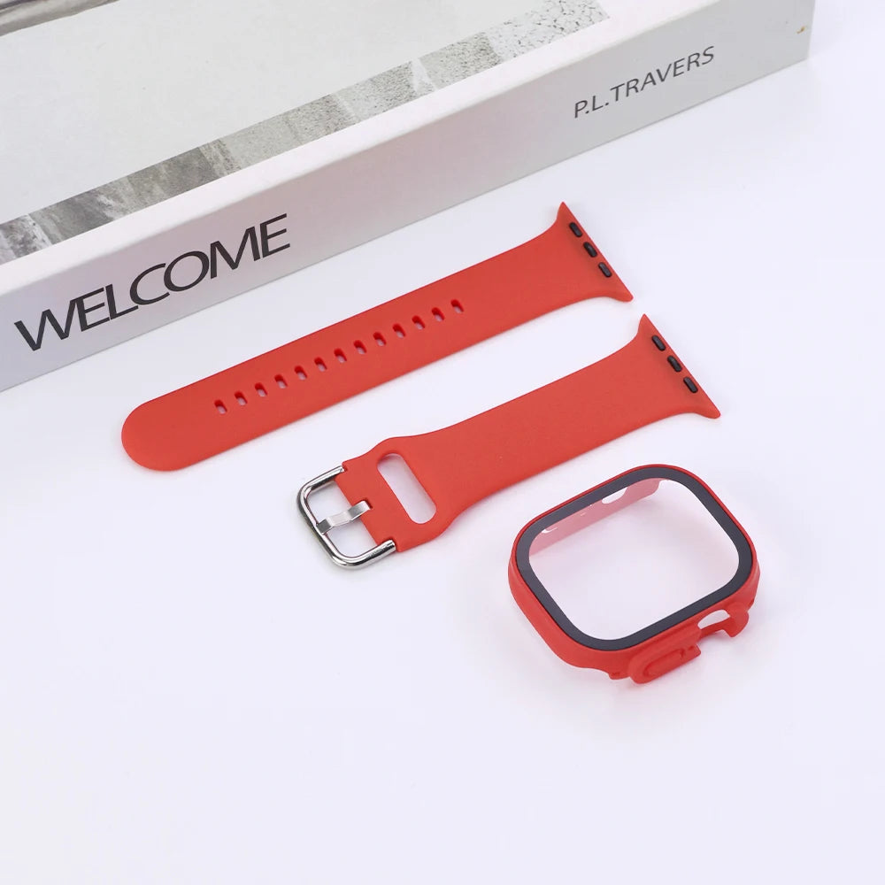 PC Cover Band For Apple Watch Series 10 42 46mm Ultra 49mm Strap Protector Case Smartwatch Accessory For Iwatch 9 8 41 44 45mm