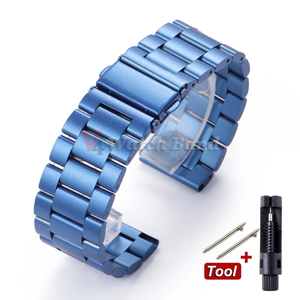 22mm 20mm Watch Band For Samsung Galaxy Watch 7/6/5/4/3 40mm 44mm S3 Active2 Huawei Watch GT4 GT3 Gt2e Stainless Steel Band