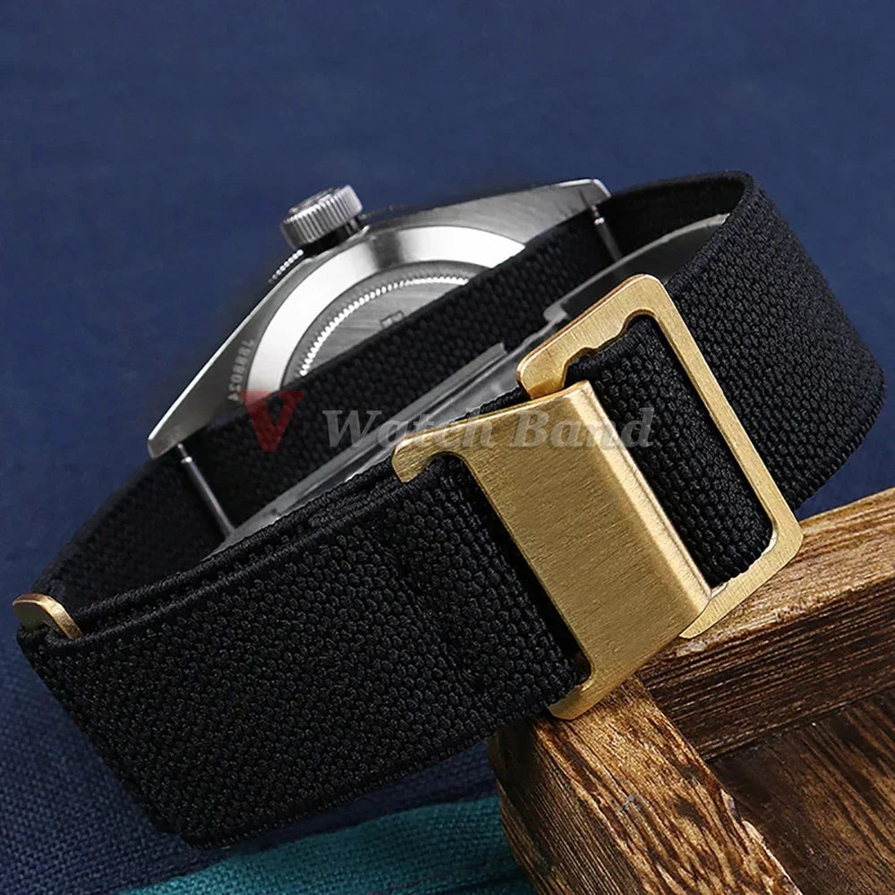 18mm 20mm 22mm Nylon Watchbands 60s French Troops Parachute Bag Elastic Bracelet Man's Universal  Military Seatbelt Reloj Strap