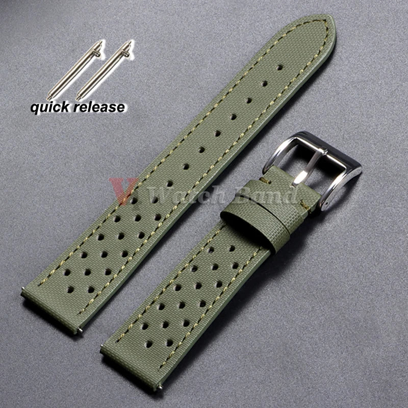 18mm 120mm 22mm Quality Oxford Watchband for Tag Heuer Citizen for Seiko Watch Men Women Fabric Leather Waterproof Watch Strap