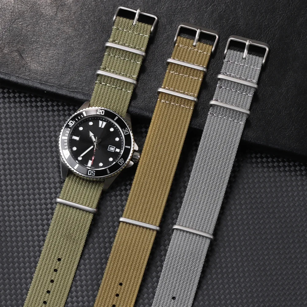 High Quality Ribbed Nylon Bands for Omega 20mm 22mm 18mm Strap for Seiko Military Casual Watchband Army Sport Bracelet Replace