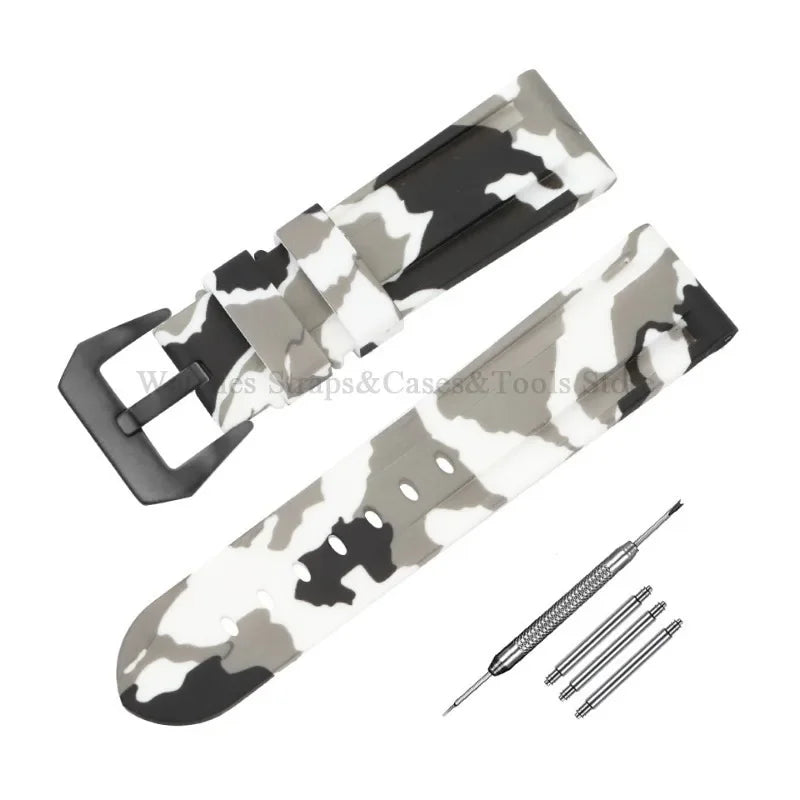 Camouflage Rubber Strap For Panerai Band 20mm 22mm 24mm 26mm Silicone MenSport Waterproof Wristband For Omega Universal Bracelet