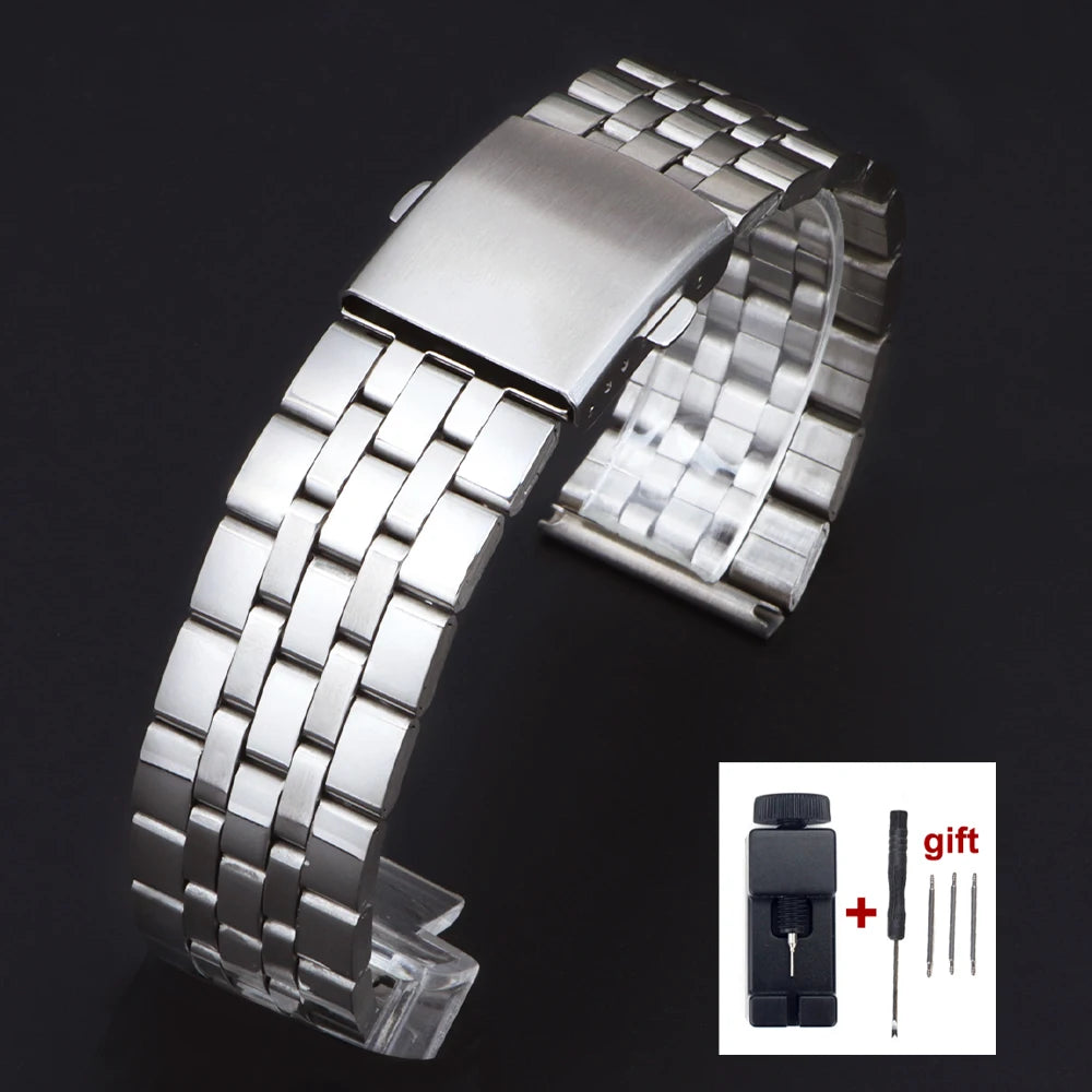 Steel Watch Band for Samsung Galaxy Watch 7/FE/6/5 Pro/4/Classic 18mm 20mm 22mm Metal Bracelet Amazfit GTS-GTR-4-3-2e-mini Strap