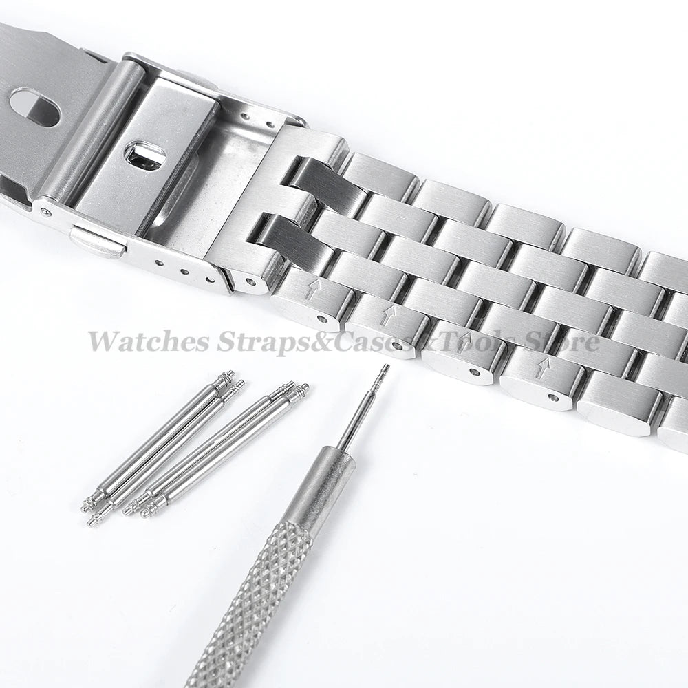 High Quality Solid Stainless Steel Strap 18 20mm 22mm 24mm 26mm Watch Band Flat Interface for Seiko for Citizen Luxury Wristband