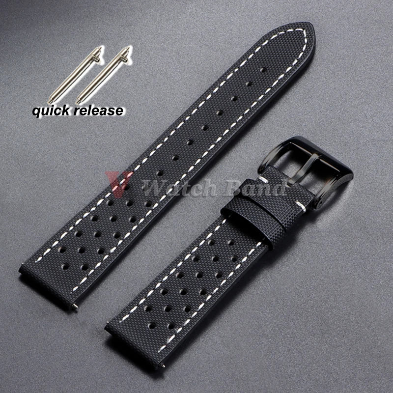 18mm 120mm 22mm Quality Oxford Watchband for Tag Heuer Citizen for Seiko Watch Men Women Fabric Leather Waterproof Watch Strap