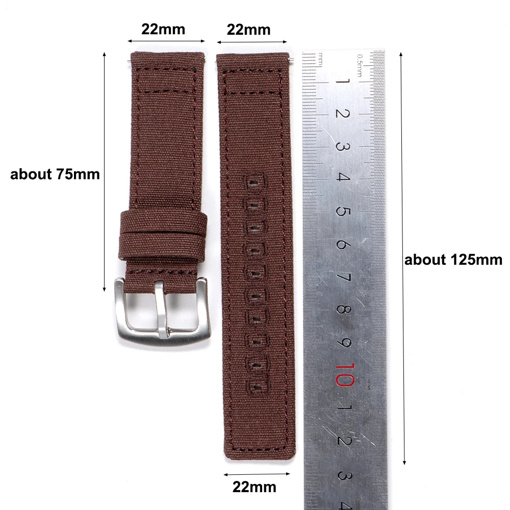 Quick Release Bracelet 18mm 20mm 22mm for Huawei Strap Braided Canvas Watch Band for Samsung Galaxy 3/4 40/44mm Classic 46/42mm