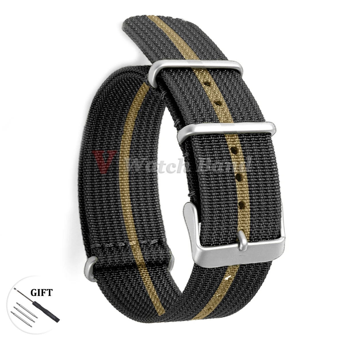 20mm 22mm Nylon Watchband for Seiko Military Braid Ribbed Men Sport Bracelet for Huawei Gt2/3 Strap for Samsung Galaxy Watch 3/4