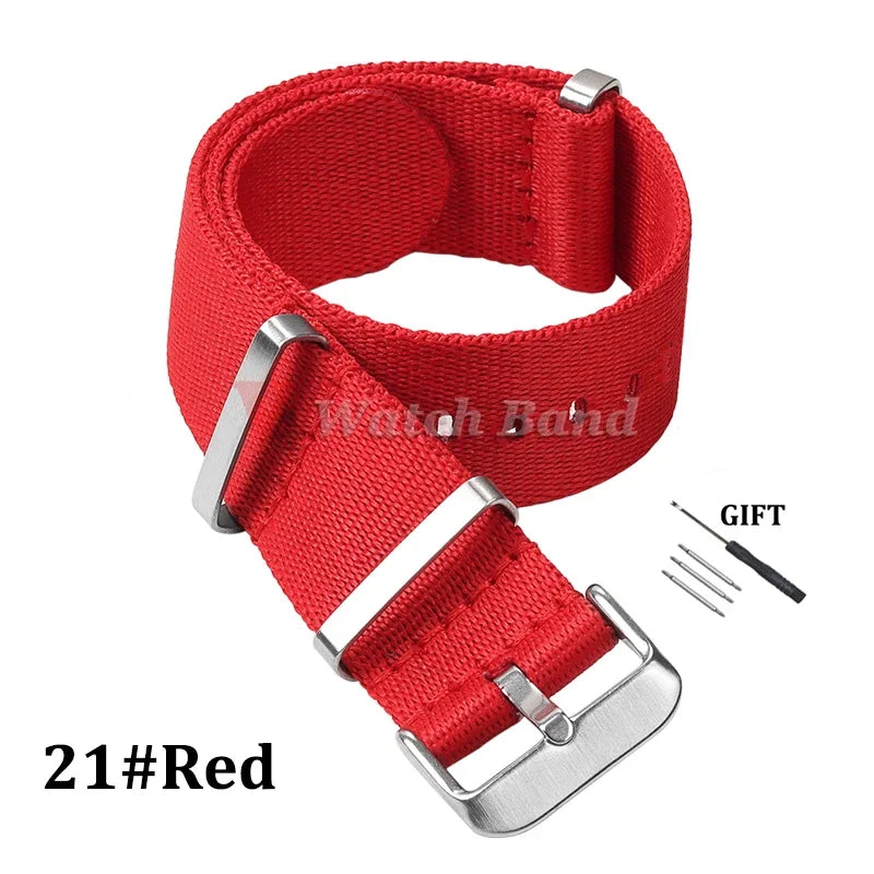 Nylon Strap for Omega Seamaster 007 20mm 22mm Soft Nylon Bracelet for Seiko Wristband Military Watchband for Samsung Watch 3/4/5