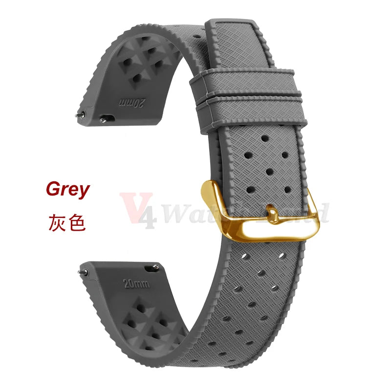 Premium Grade Tropical Rubber Watchband Strap 18mm 20mm 22mm  for Seiko SRP7J1 Watch Bands for Omega for Rolex Diving Waterproof